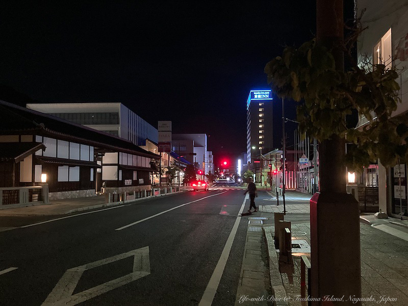 長崎対馬で撮影した市街地の夜景